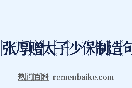 张厚赠太子少保制造句是什么意思的图片